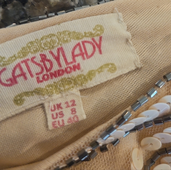 Gatsbylady London Beaded Flapper Dress | 1920s Art Deco Cocktail | US 8 - Picture 3 of 8